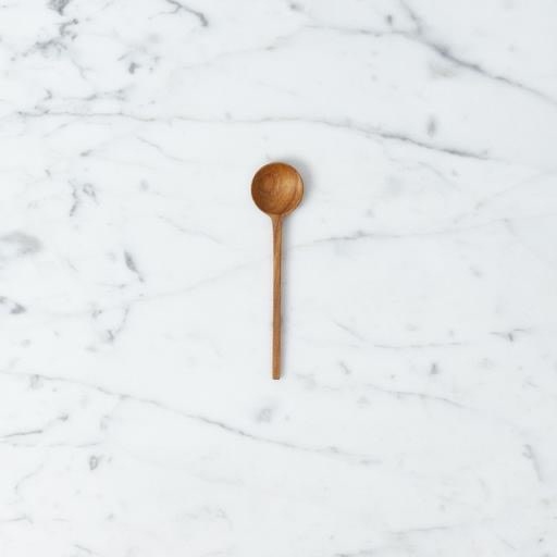 Teak Thin Round Head Stirring Spoon Small - 3.5"