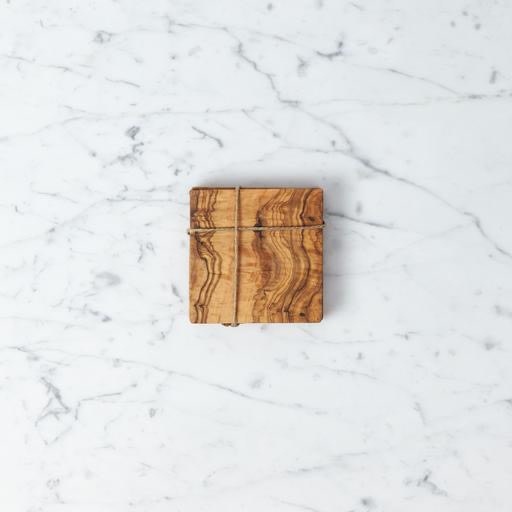 Olivewood Set of 4 Square Coasters - 3.75"