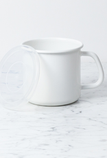 Noda Horo Enamel Food Container w/ Plastic Lid - Tall - 1 Liter