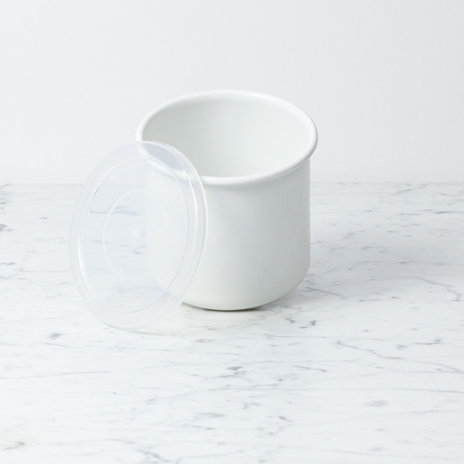 Noda Horo Enamel Food Container w/ Plastic Lid - Tall - 1 Liter
