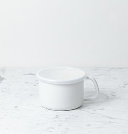 Noda Horo Enamel Food Container w/ Plastic Lid - Short - 1.5 Liter