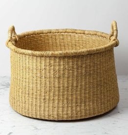 Natural Woven Grass Floor Basket - approx. 20"D
