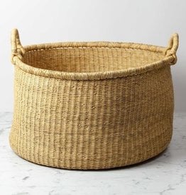 Natural Woven Grass Floor Basket - approx. 22"D