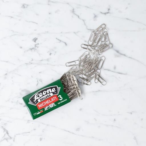 Leone Dell’Era Nickel Plated Paper Clips, Box Of 100 - Size 3