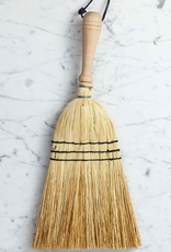 Rice Straw Hand Broom with Wood Handle - 17"