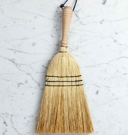 Rice Straw Hand Broom with Wood Handle - 17"