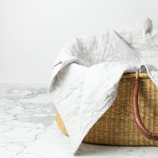 Ida Vintage Linen Baby Comforter Greige 36 X 50 The Foundry