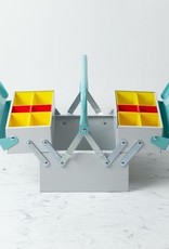 Compact Italian Tool Box - Light Grey and Mint Green