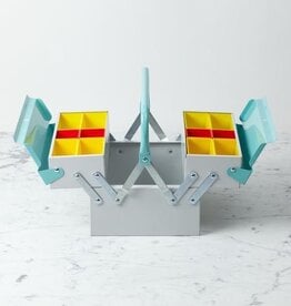 Compact Italian Tool Box - Light Grey and Mint Green