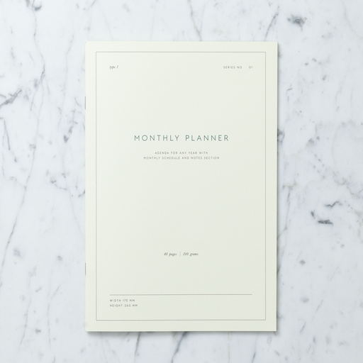Simple Danish Monthly Planner Notebook - 7x10"