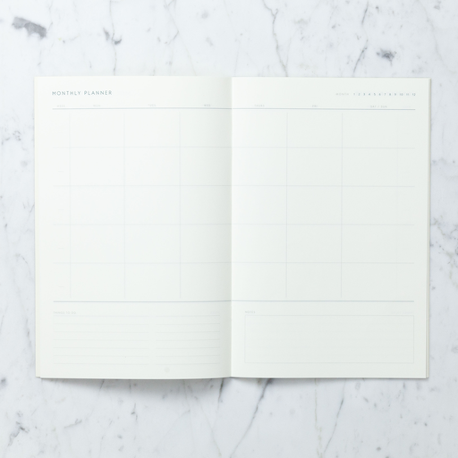 Simple Danish Monthly Planner Notebook - 7x10"