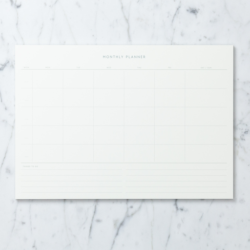 Simple Danish Monthly Planner Pad - Green - A4 - 8x12"