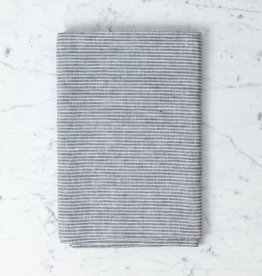 Lithuanian Linen Tablecloth - 50 x 70in - Grey + White Stripe