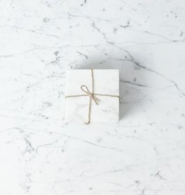White Marble Set of 4 Square Coasters