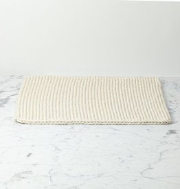 German Hand Knit Ivory Cotton Bath Mat -18 x 24"