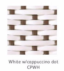 Sika-Design Sofie Rattan Counter Stool with Back - White with Cappuccino Dots