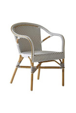 Sika-Design Madeleine Rattan Bistro Arm Chair - White
