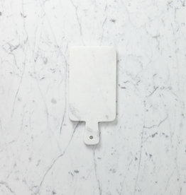 White Marble Serving Board with Handle - 11"