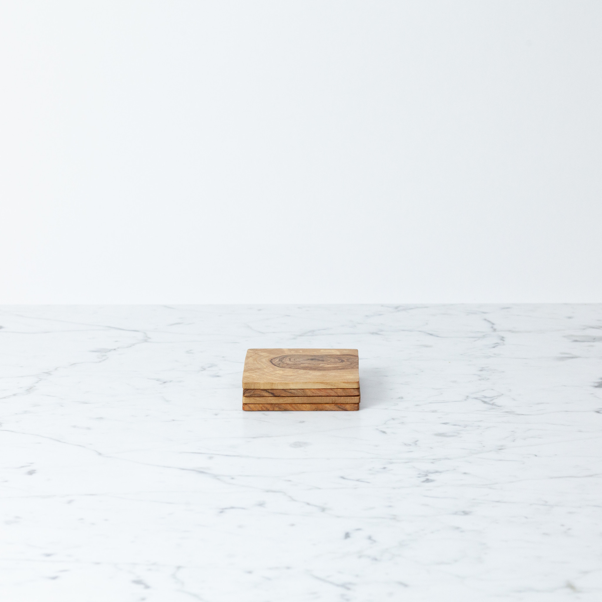 Olivewood Set of 4 Square Coasters - 3.75"