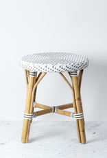 Sika-Design Simone Rattan Short Dining Stool - White - 17"