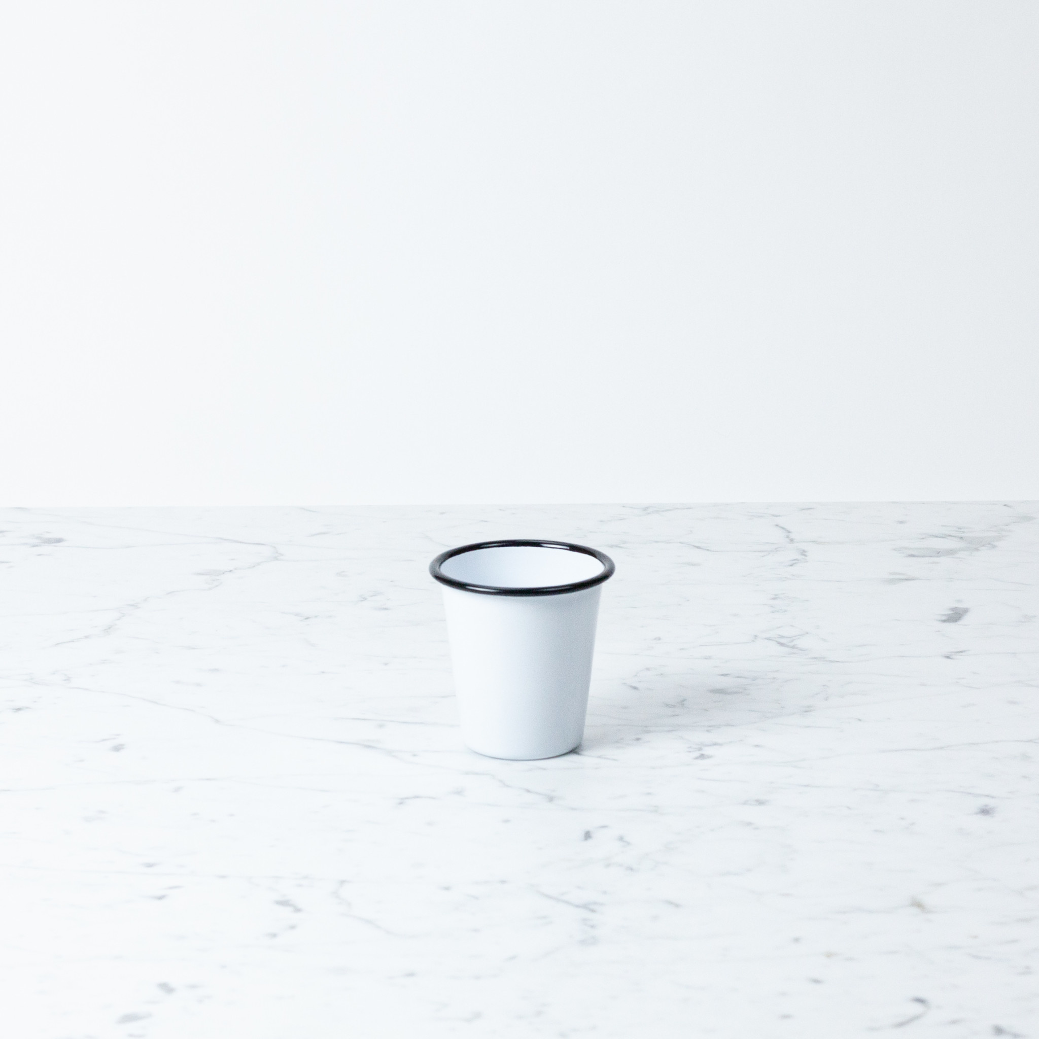 Black + White Enamel Short Tumbler - 10oz
