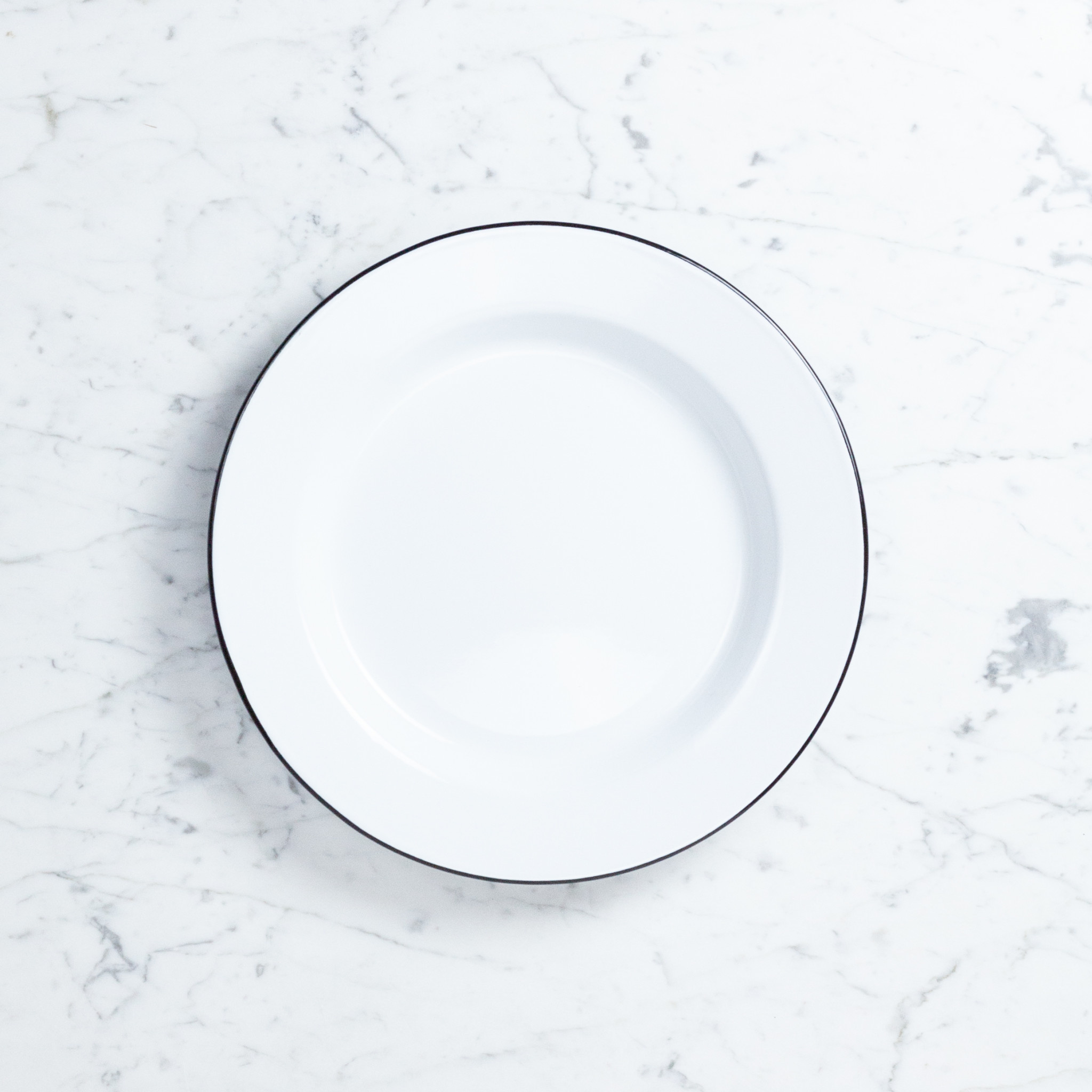 Black + White Enamel Dinner or Buffet Serving Plate - 12"