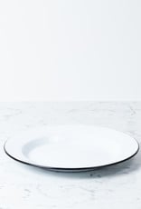 Black + White Enamel Dinner or Buffet Serving Plate - 12"