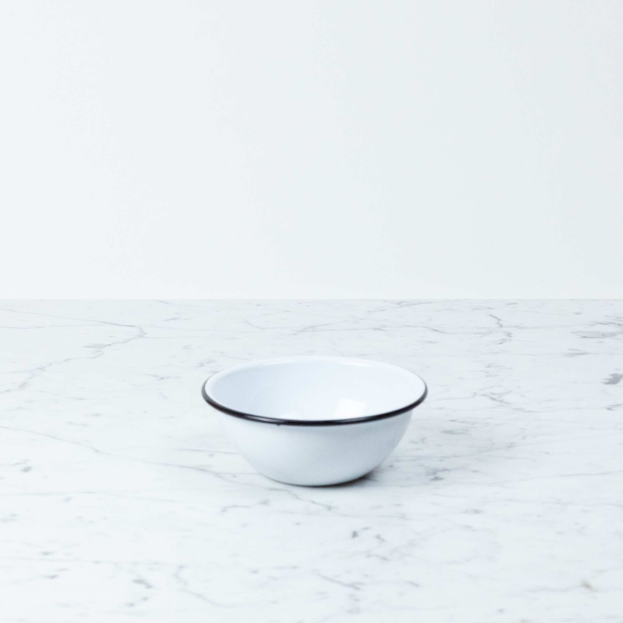 Black + White Enamel Cereal Bowl - 6.25"