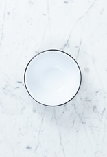 Black + White Enamel Cereal Bowl - 6.25"