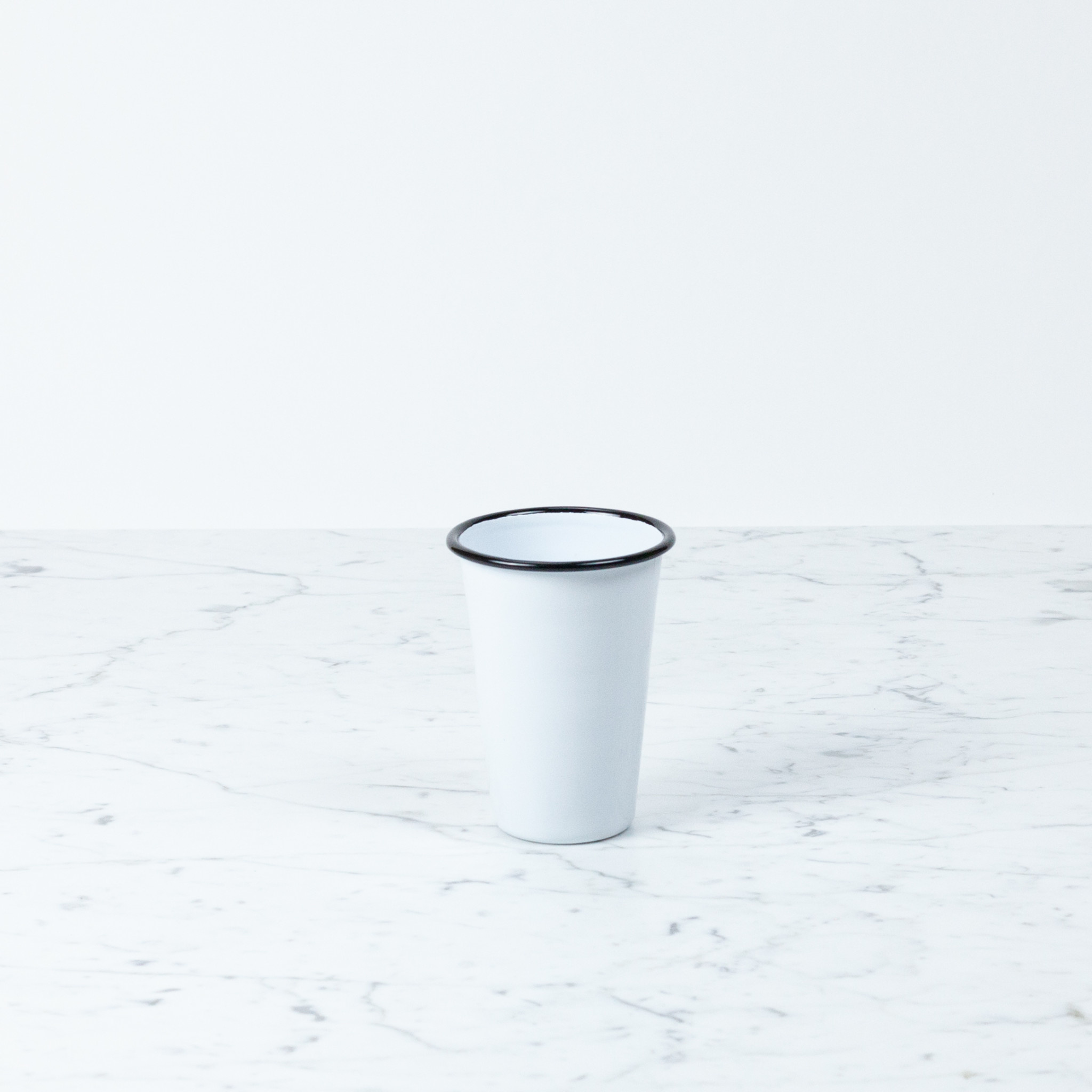 Black + White Enamel Tall Tumbler - 14oz
