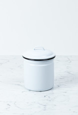 Black + White Enamel Storage Canister - 7"