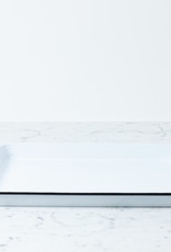 Black + White Enamel Rectangular Serving Tray 16 x 12.25"