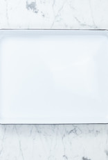 Black + White Enamel Rectangular Serving Tray 16 x 12.25"