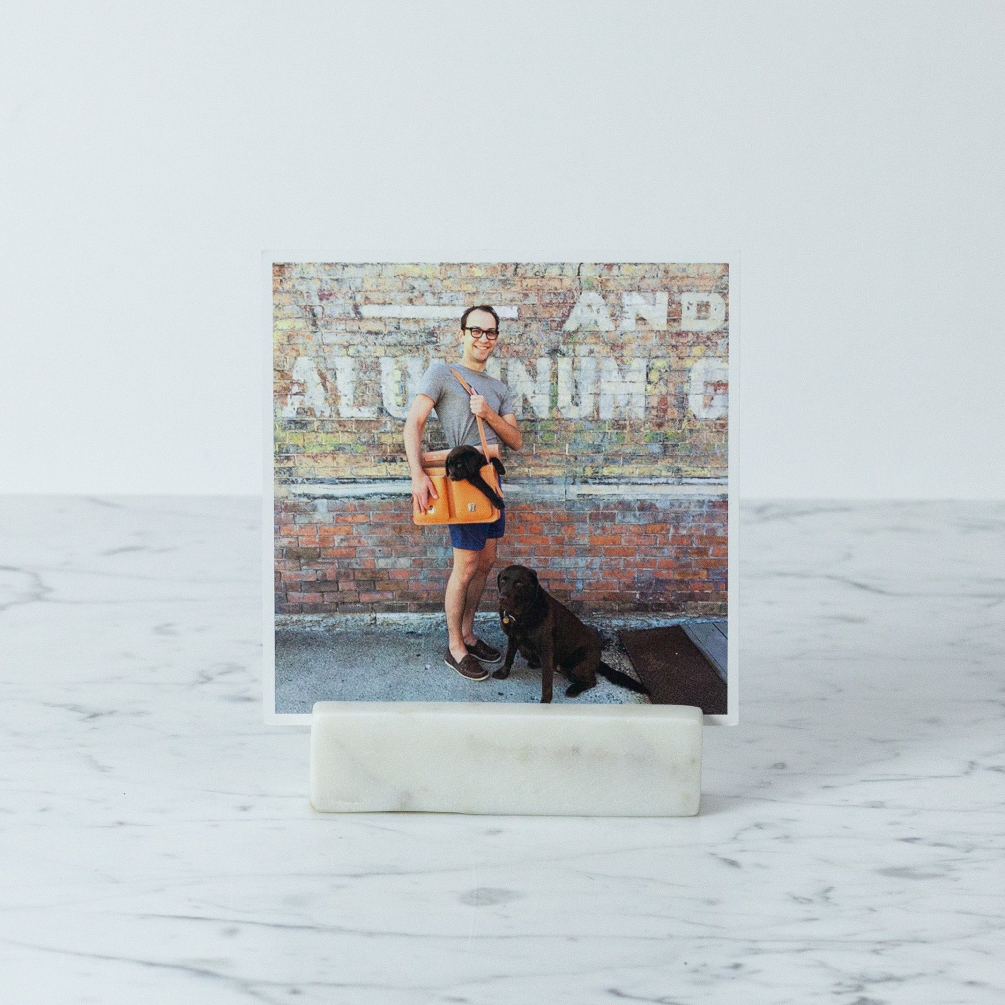 Long Marble Card Holder - 4"