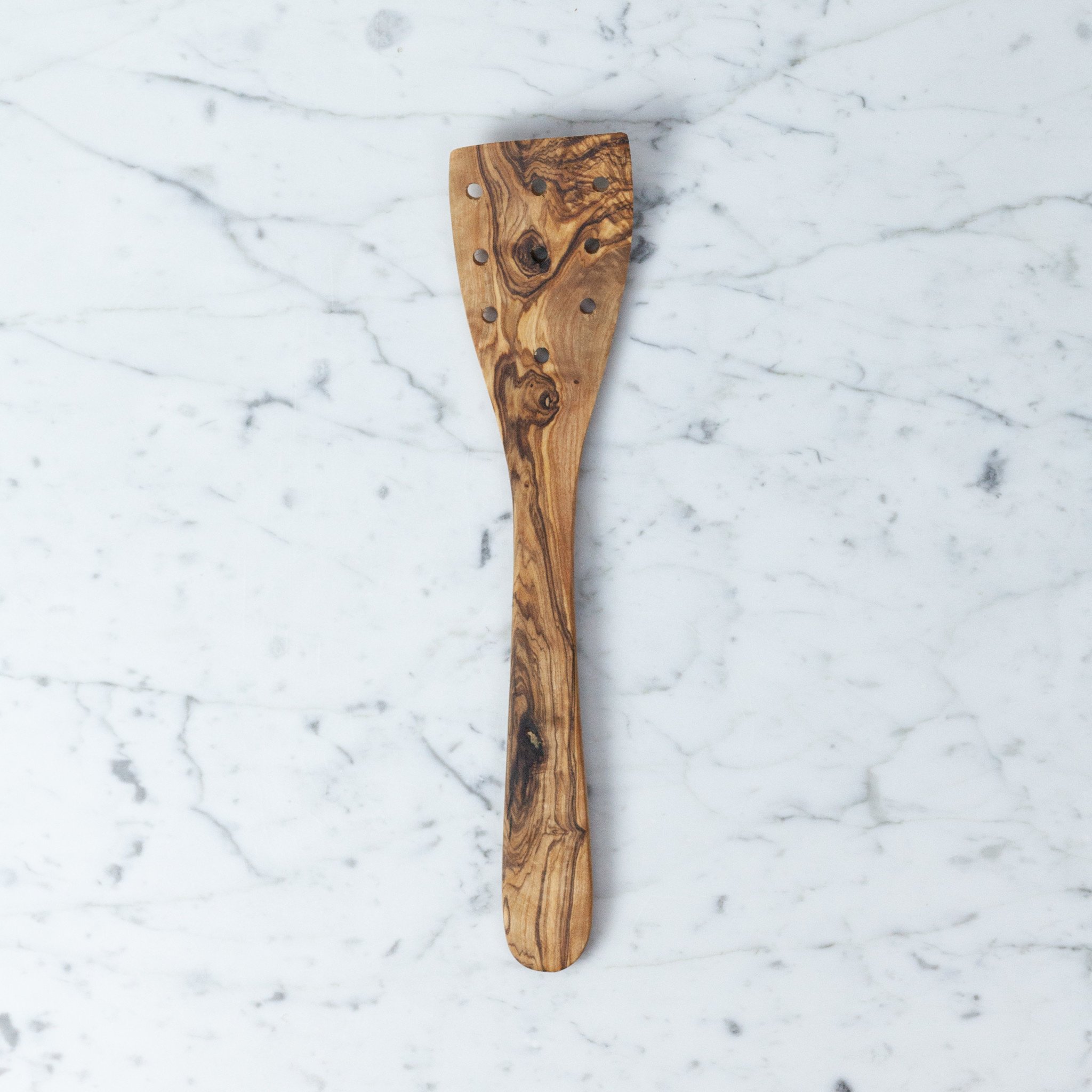 Olivewood Cooking Spatula with Holes - 12"