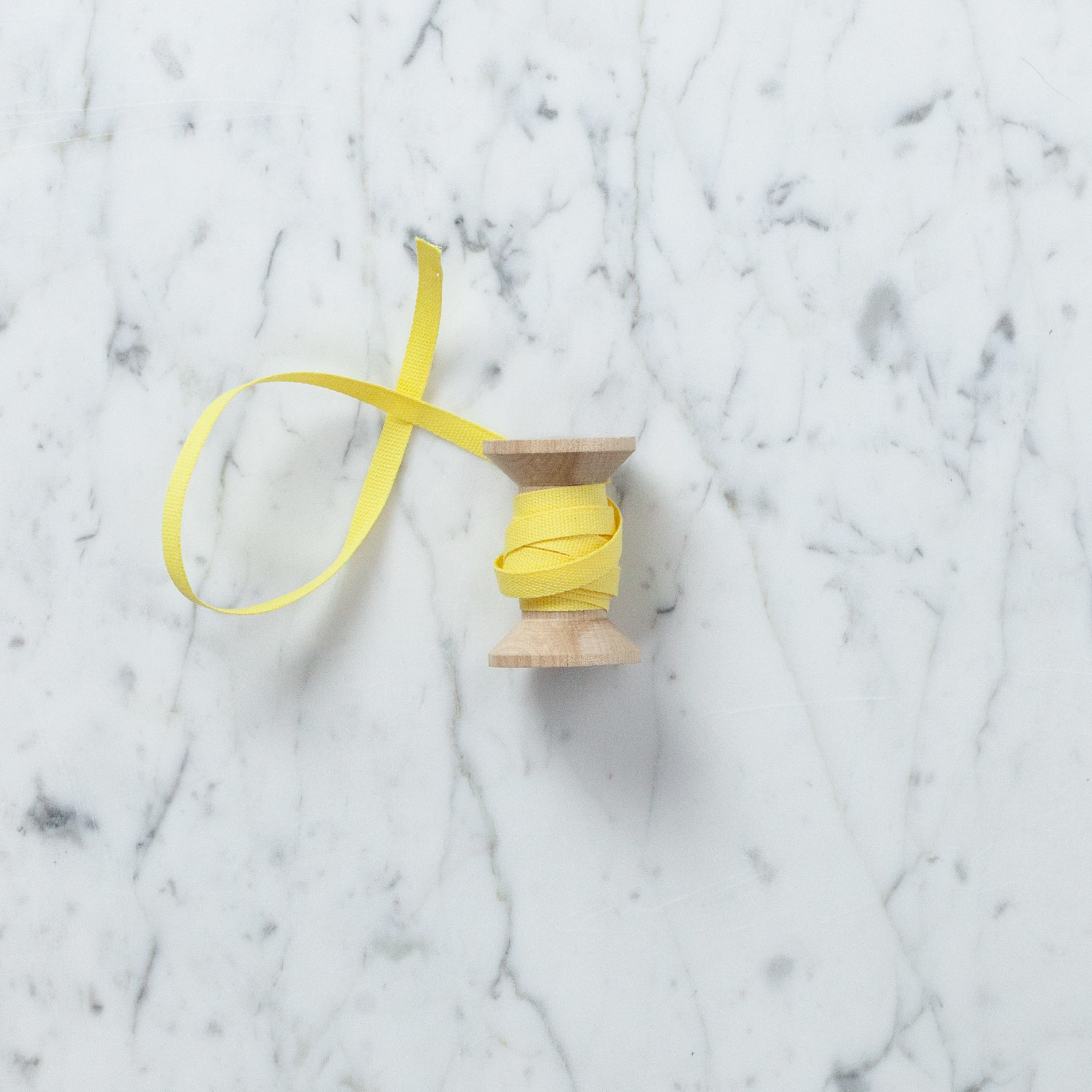 Italian Cotton Ribbon 1/4" Wide- Sold Per Yard- Lemon