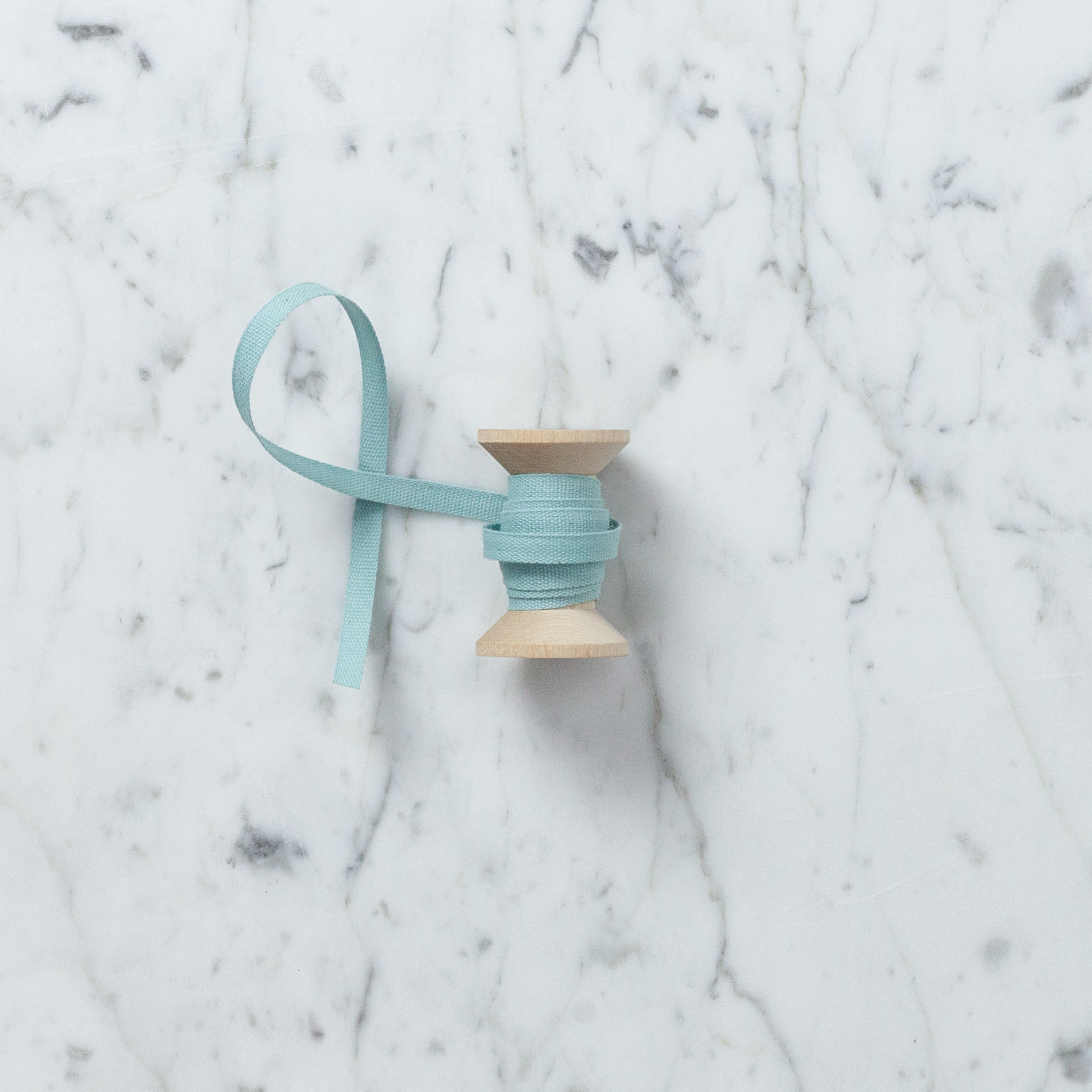 Italian Cotton Ribbon - Pool Blue -1/4 in - Sold Per Yard