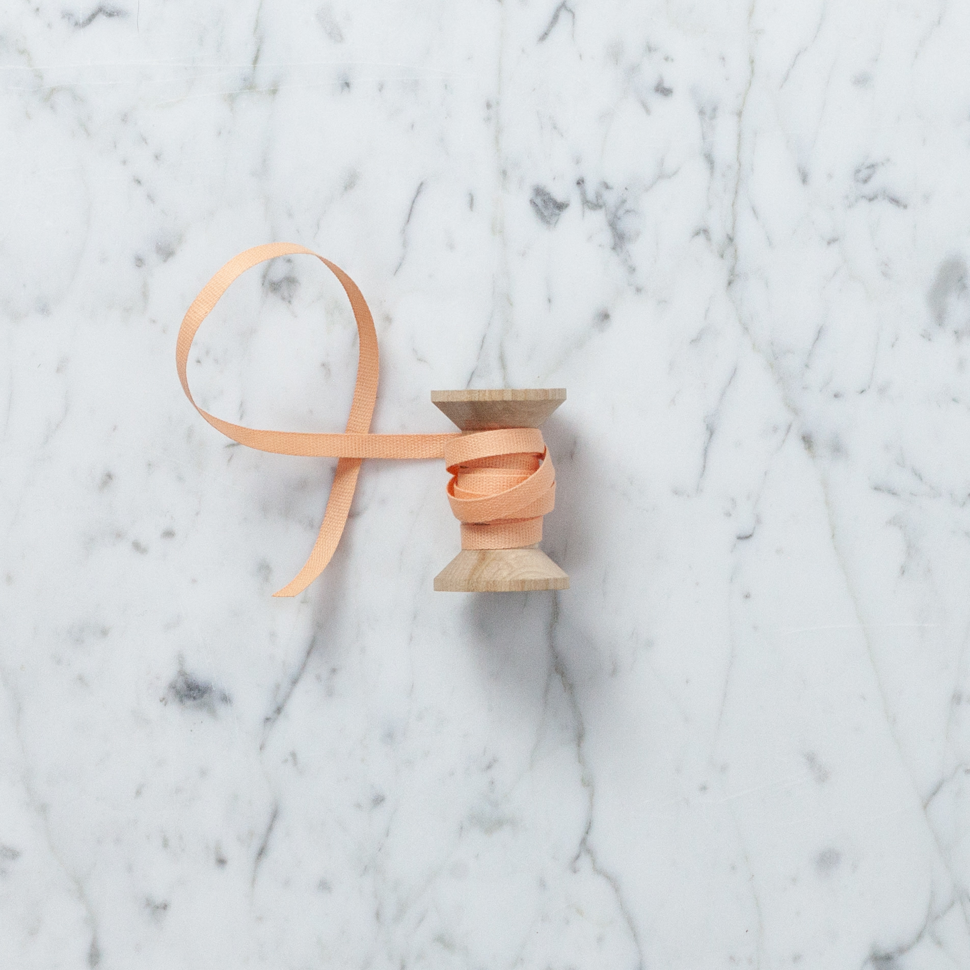 Italian Cotton Ribbon - Peach Pink - 1/4 in Width - Sold Per Yard