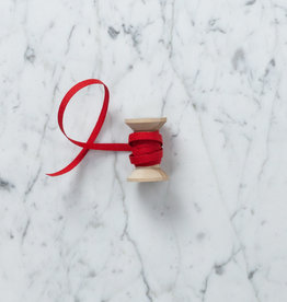 Italian Cotton Ribbon 1/4" Wide- Sold Per Yard- Red