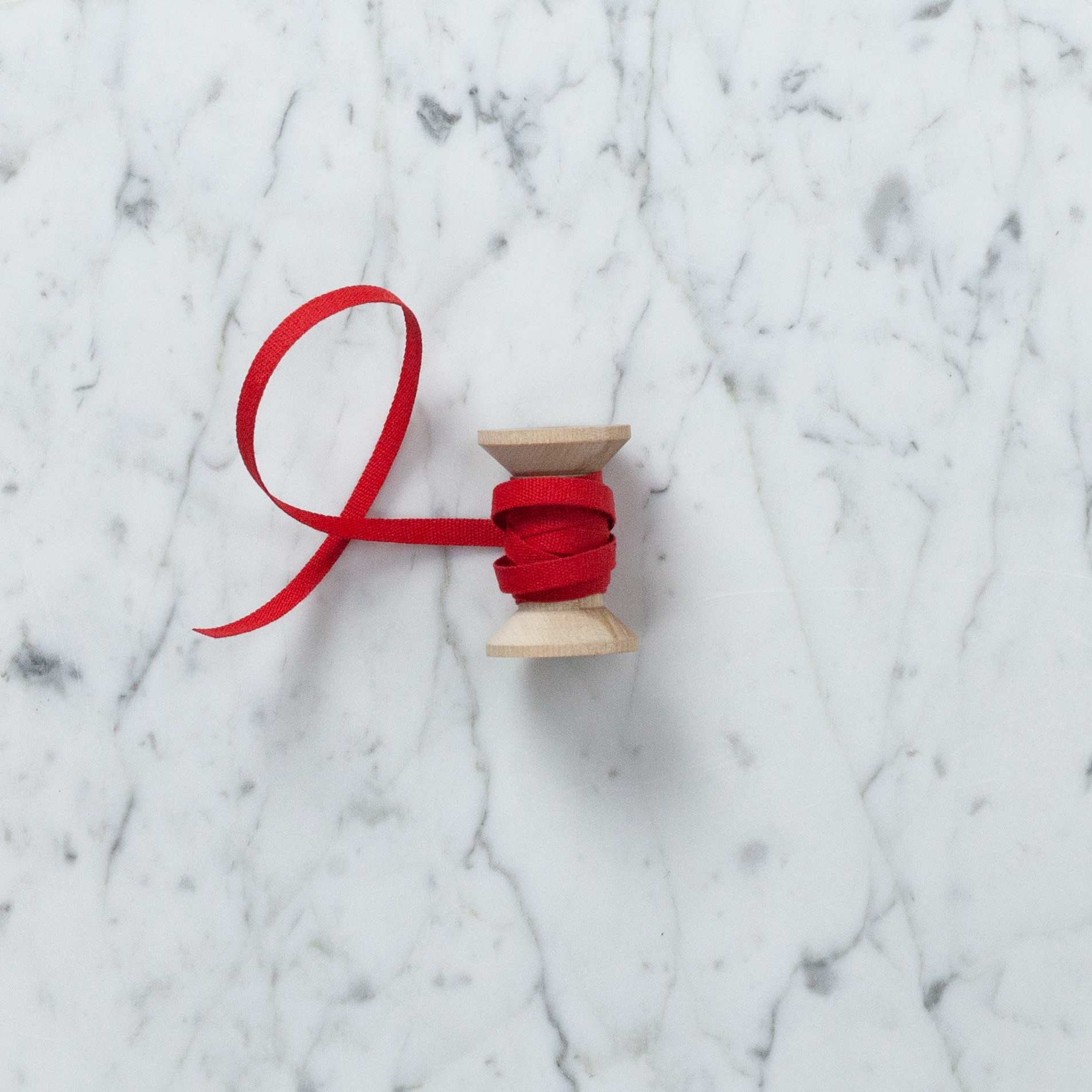 Italian Cotton Ribbon - Red - 1/4 in Width - Sold Per Yard