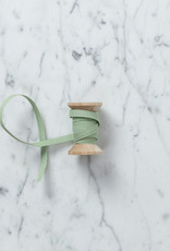 Italian Cotton Ribbon - Sage - 1/4 in Width - Sold Per Yard