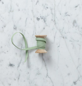 Italian Cotton Ribbon - Sage - 1/4 in Width - Sold Per Yard