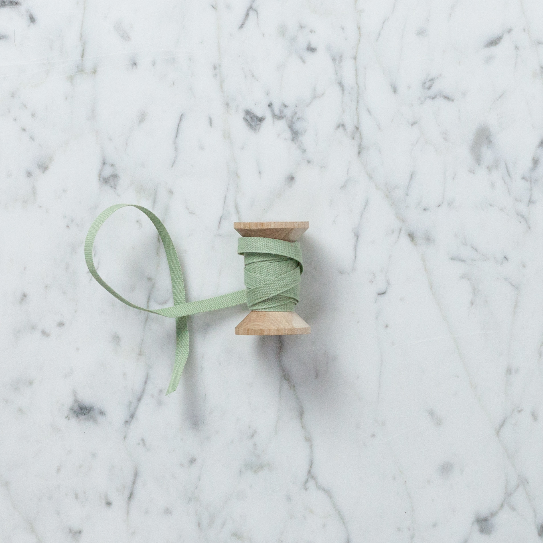 Italian Cotton Ribbon 1/4" Wide- Sold Per Yard- Sage