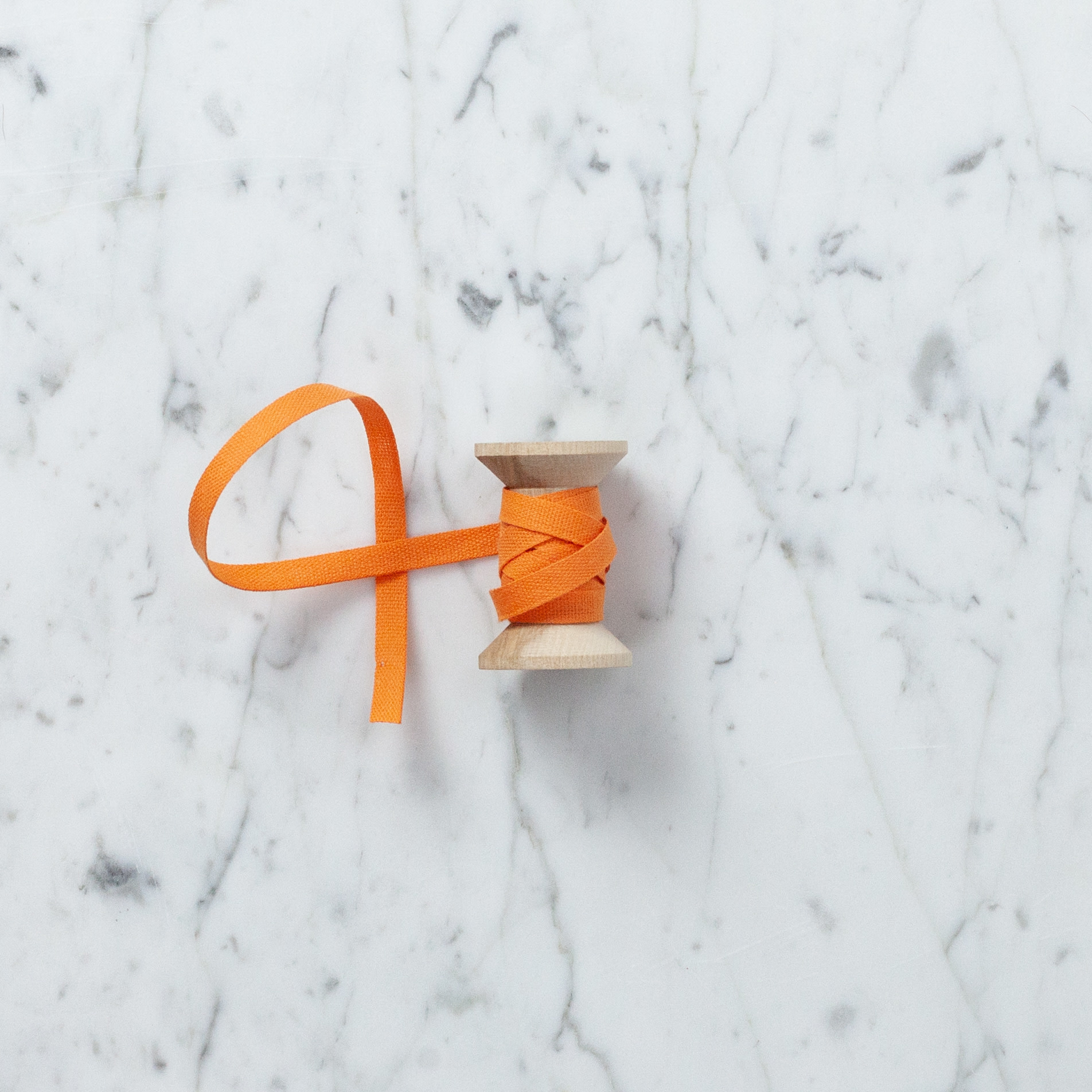 Italian Cotton Ribbon 1/4" Wide- Sold Per Yard- Melon Orange