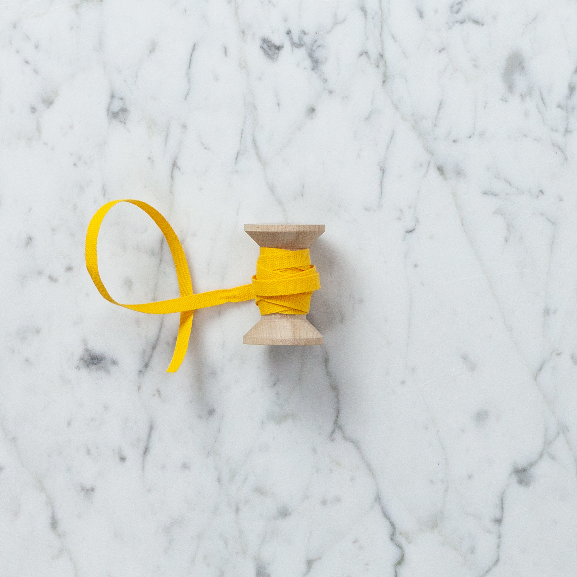 Italian Cotton Ribbon 1/4" Wide- Sold Per Yard- Marigold Yellow