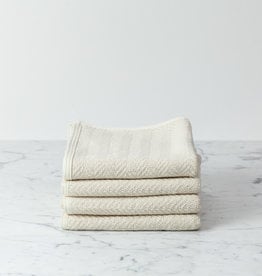 Ivory Herringbone Cotton Towel - Hand- 13.5x19"