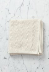 Ivory Herringbone Cotton Towel - Hand- 13.5x19"