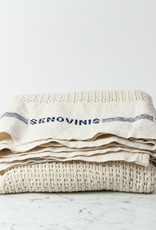 Lithuanian Senovinis Cream Knit Cotton Blanket - 51x80in