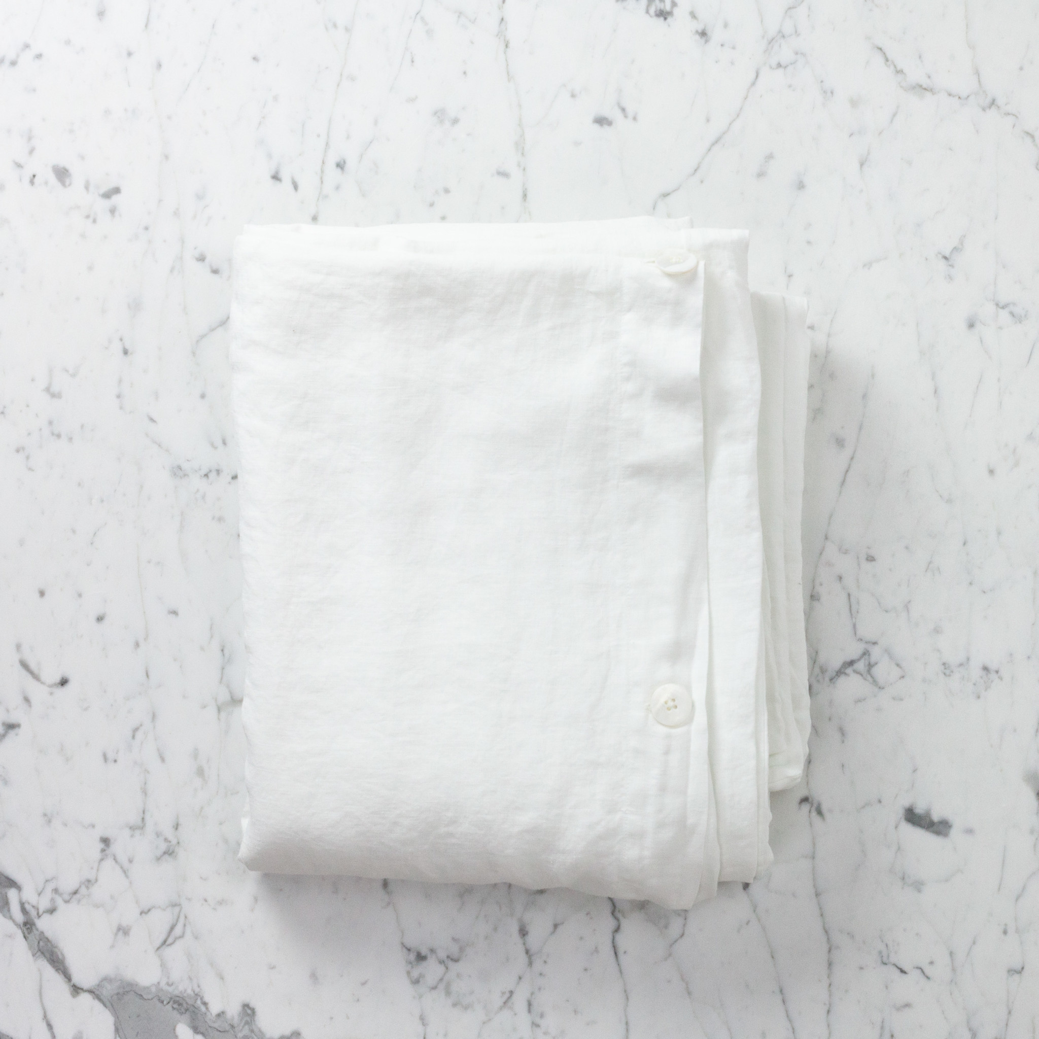 Linen Duvet Cover - Queen - White - 91" x 93"