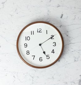 Lemnos Clocks Japanese Clock - Root Round - Brown -13"